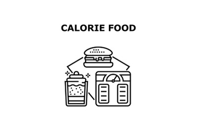 Calorie Food Vector Concept Black Illustration