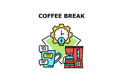 Coffee Break Vector Concept Color Illustration