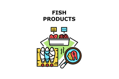 Fish Products Vector Concept Color Illustration