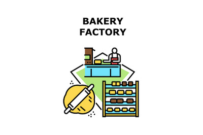 Bakery Factory Vector Concept Color Illustration