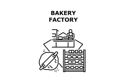 Bakery Factory Vector Concept Black Illustration