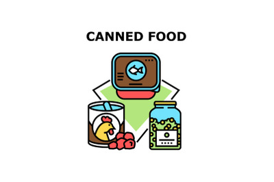 Canned Food Vector Concept Color Illustration