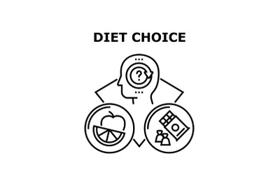 Diet Choice Vector Concept Black Illustration