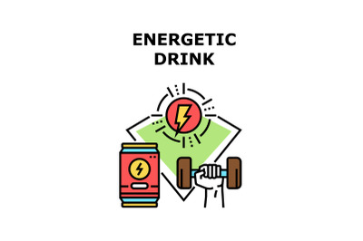 Energetic Drink Vector Concept Color Illustration