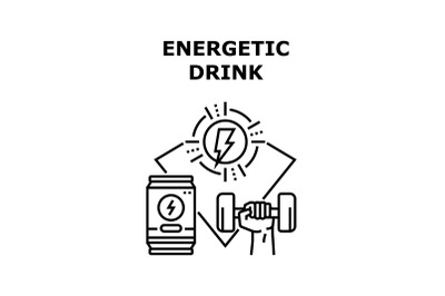 Energetic Drink Vector Concept Black Illustration