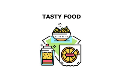 Tasty Food Dish Vector Concept Color Illustration