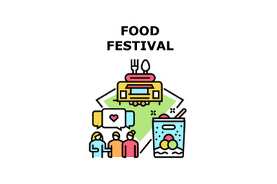 Food Festival Vector Concept Color Illustration