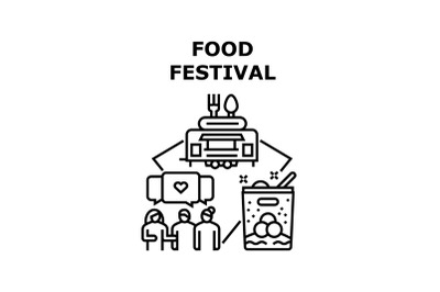 Food Festival Vector Concept Black Illustration