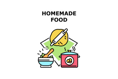 Homemade Food Vector Concept Color Illustration