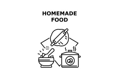 Homemade Food Vector Concept Black Illustration