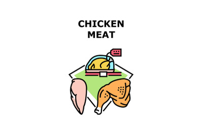 Chicken Meat Vector Concept Color Illustration