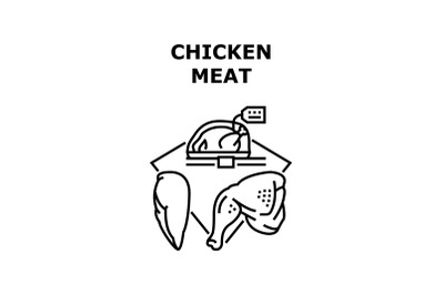 Chicken Meat Vector Concept Black Illustration