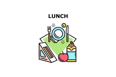 Lunch Snack Vector Concept Color Illustration