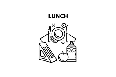 Lunch Snack Vector Concept Black Illustration