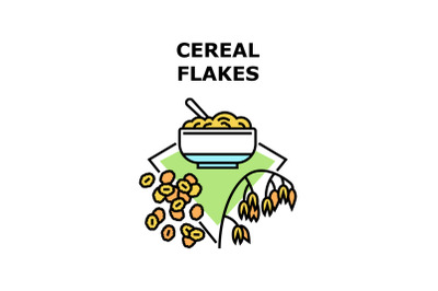 Cereal Flakes Vector Concept Color Illustration