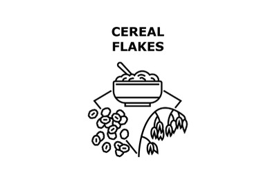 Cereal Flakes Vector Concept Black Illustration