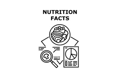 Nutrition facts icons vector illustrations