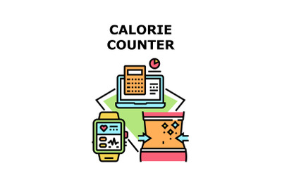 Calorie counter icons vector illustrations