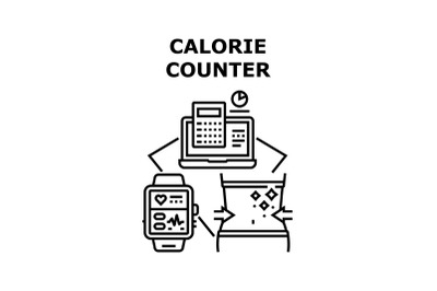 Calorie counter icons vector illustrations