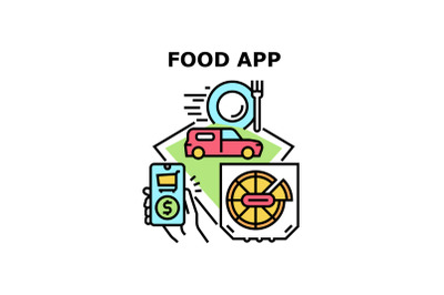 Food app icons vector illustrations