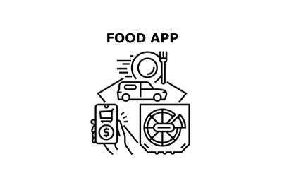 Food app icons vector illustrations