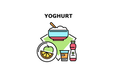 Yoghurt icons vector illustrations