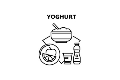 Yoghurt icons vector illustrations