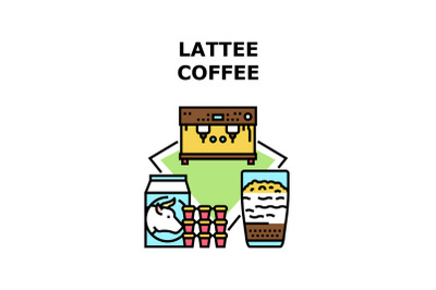 Latte coffee icon vector illustration