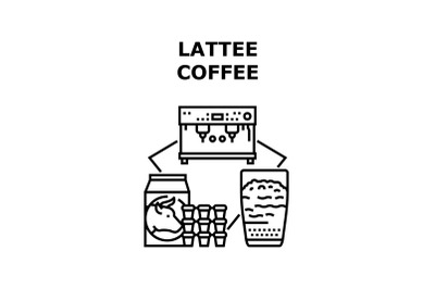 Latte coffee icon vector illustration