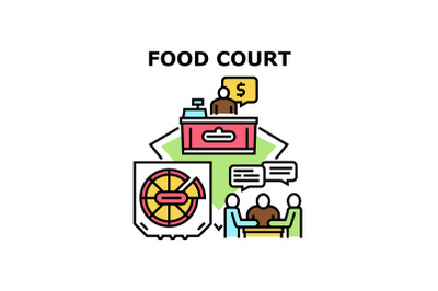 Food court icon vector illustration