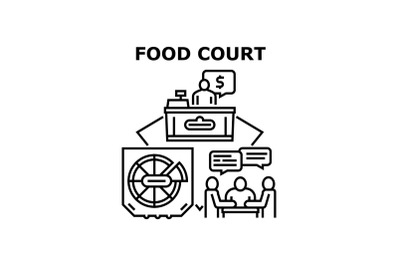 Food court icon vector illustration