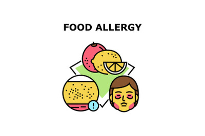 Food allergy icon vector illustration