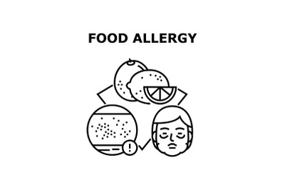 Food allergy icon vector illustration