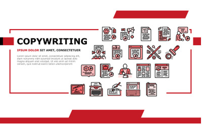 Copywriting Content Strategy Landing Header Vector