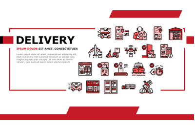 Delivery Service Application Landing Header Vector