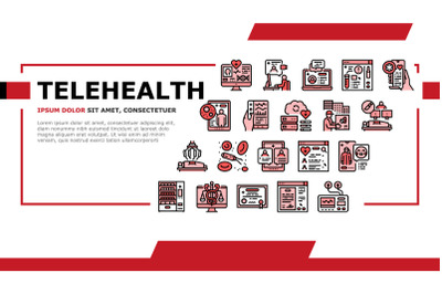 Telehealth Medicine Treatment Landing Header Vector