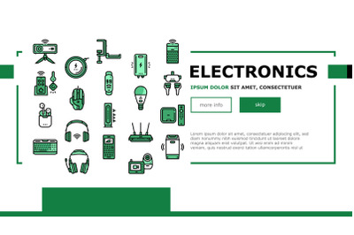 Electronics Digital Technology Landing Header Vector