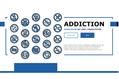 Addiction Substance Dependence Landing Header Vector