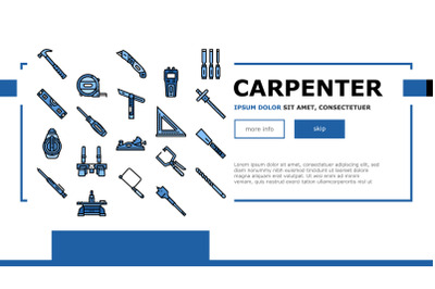 Carpenter Tool And Accessory Landing Header Vector