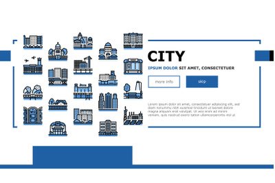 City Construction And Landscape Landing Header Vector