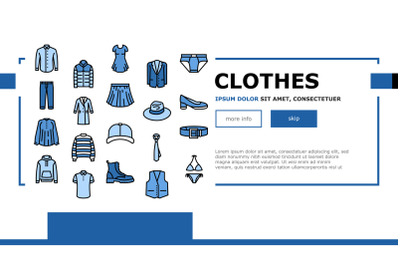 Clothes And Wearing Accessories Landing Header Vector