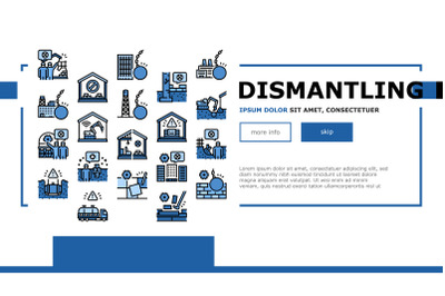 Dismantling Construction Process Landing Header Vector