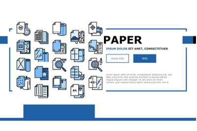 Paper List For Printing Poster Landing Header Vector