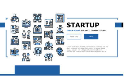 Startup Business Idea Launching Landing Header Vector