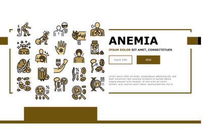 Anemia Patient Health Problem Landing Header Vector