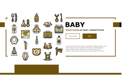 Baby Accessories And Equipment Landing Header Vector