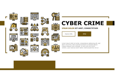 Cyber Crime Internet Business Landing Header Vector