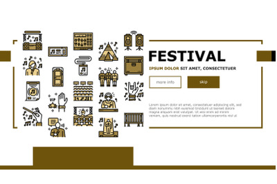 Music Festival Band Equipment Landing Header Vector