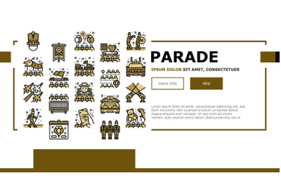 Parade Celebration Festival Event Landing Header Vector