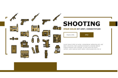 Shooting Weapon And Accessories Landing Header Vector